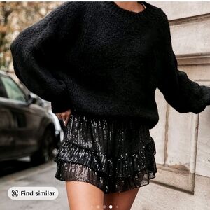 Tiered Sequin Mini Shorts